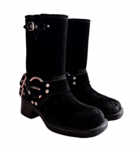 Miu miu Ботильоны из замши с пряжками