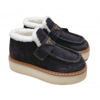 Prada Замшевые лоферы Suede с мехом