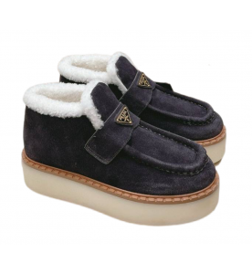 Prada Замшевые лоферы Suede с мехом