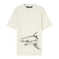 Palm Angels Футболка Broken Shark Classic Tee 'Butter'