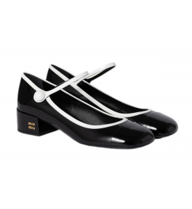Miu miu Туфли Mary Jane из двухцветной лакированной кожи<br />