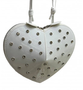 ALAIA Лакированная чёрная сумка Alaïa Coeur в форме сердца с кристаллами<br /> <br />