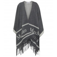 Max Mara Пончо из шерсти с жаккардом и логотипом