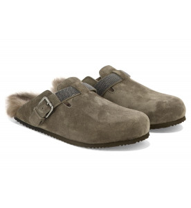 Brunello Cucinelli Сабо с подкладкой из овчины и драгоценным ремешком