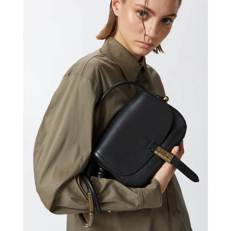Pinko Маленькая сумка кросс-боди Saddle из кожи с декоративными узлами