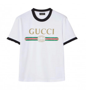 Gucci Футболка из хлопкового трикотажа с принтом