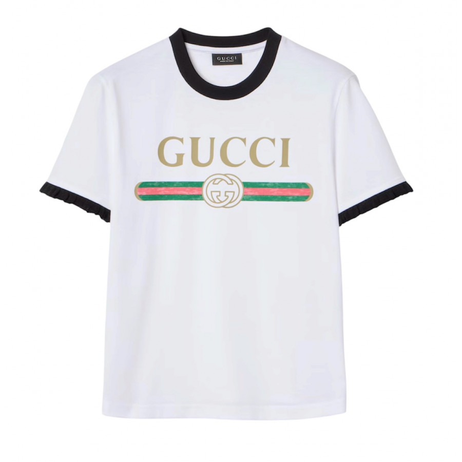 Gucci Футболка из хлопкового трикотажа с принтом