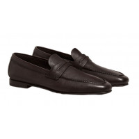 Zegna МОКАСИНЫ ИЗ НАТУРАЛЬНОЙ ЗЕРНИСТОЙ КОЖИ