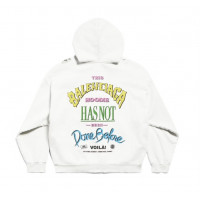 Balenciaga Худи на молнии из флиса с разноцветным принтом Not Been Done на спине