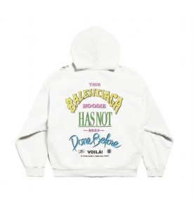 Balenciaga Худи на молнии из флиса с разноцветным принтом Not Been Done на спине