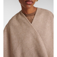 Max Mara Пончо из шерсти с жаккардом и логотипом