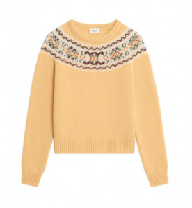 Celine СВИТЕР С КРУГЛЫМ ВЫРЕЗОМ ИЗ ШЕРСТИ TRIOMPHE FAIR ISLE