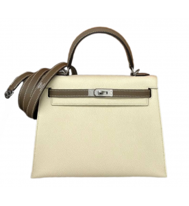 Hermes Kelly 25 Craie Etoupe Epsom