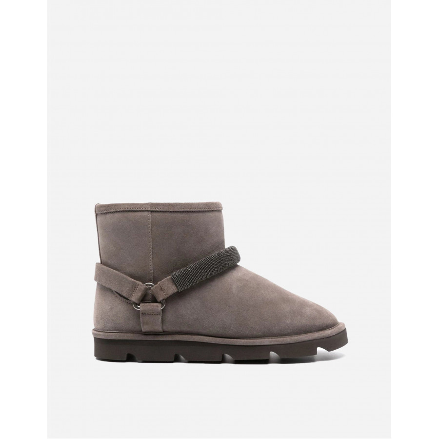 Brunello Cucinelli ЗАМШЕВЫЕ УГГИ MONILI-STRAP