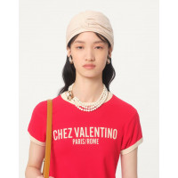 Valentino ФУТБОЛКА ИЗ ХЛОПКОВОГО ДЖЕРСИ С ПРИНТОМ CHEZ VALENTINO