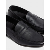 Zegna МОКАСИНЫ ИЗ НАТУРАЛЬНОЙ ЗЕРНИСТОЙ КОЖИ