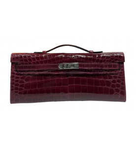 Hermes Сумка-клатч Kelly Cut из блестящей крокодиловой кожи