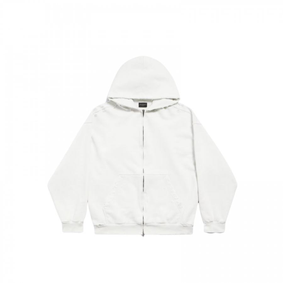 Balenciaga Худи на молнии из флиса с разноцветным принтом Not Been Done на спине