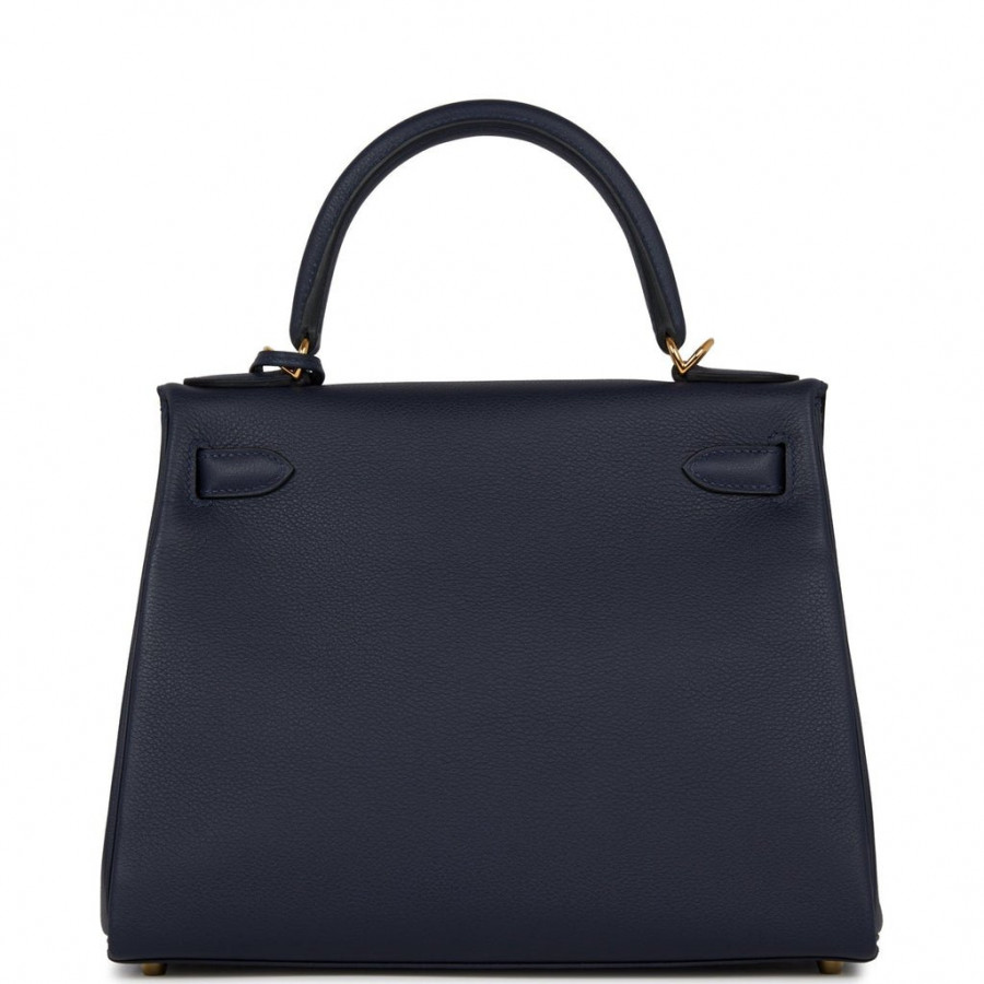 Hermes Сумка Kelly Retourne 28 Bleu Nuit Evercolor