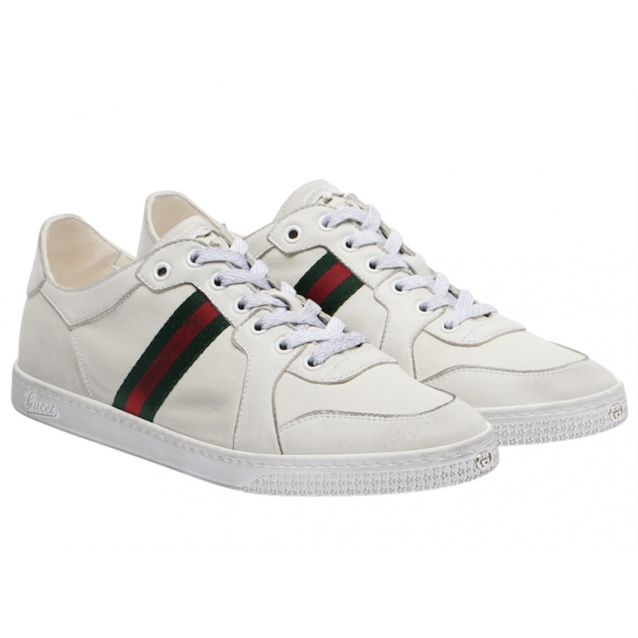Gucci Кожаные кроссовки Stretch Web Stripe