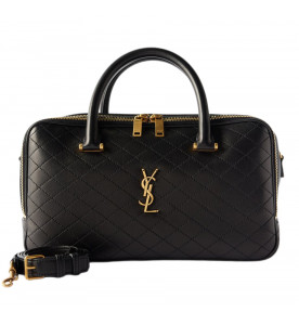 Saint Laurent Стеганая кожаная спортивная сумка Lyia