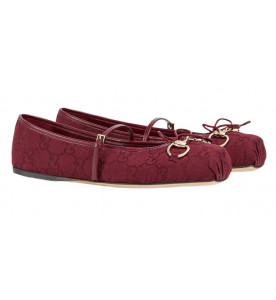 GUCCI Балетки Horsebit GG Canvas