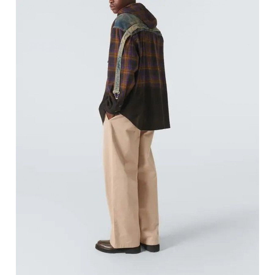ACNE STUDIOS Рубашка из Хлопчатобумажной фланели с Вставками в клетку