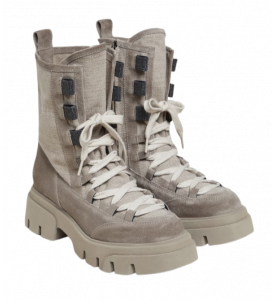 Brunello Cucinelli Ботинки из замши с элегантными люверсами